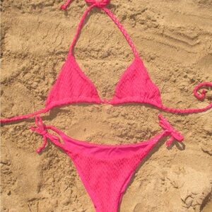 Pink triangle bikini